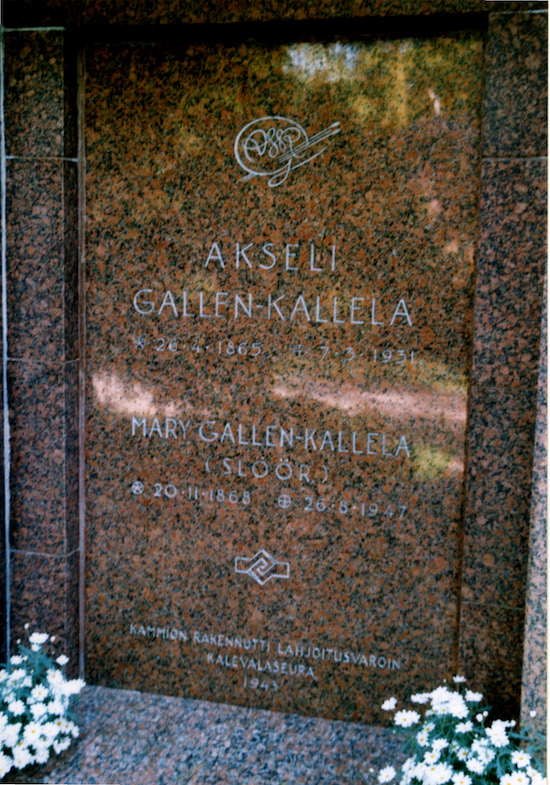 Akseli Gallen-Kallela (Gallén) (Helsingfors, Sandudds gamla begravningsplats, kons)