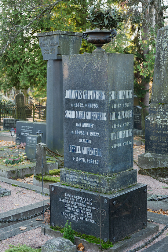 Bertel Gripenberg (Helsingfors, Sandudds gamla begravningsplats 15–3–)