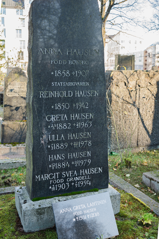 Reinhold Hausen (Helsingfors, Sandudds gamla begravningsplats 17–4–)