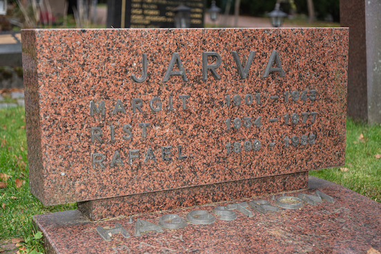 Risto Jarva (Helsingfors, Sandudds nya begravningsplats 21B–26–)