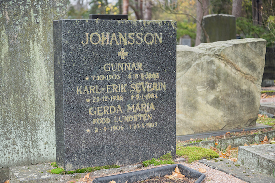 Gunnar Johansson (Helsingfors, Sandudds nya begravningsplats 6–27–57)