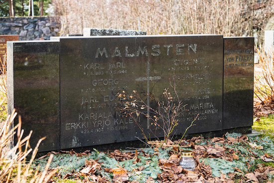 Georg Malmstén (Helsingfors, Sandudds nya begravningsplats 36–3–2)