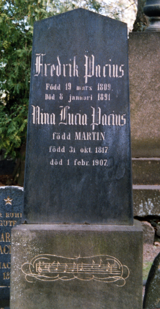 Friedrich Pacius (Helsingfors, Sandudds gamla begravningsplats 4–23–)