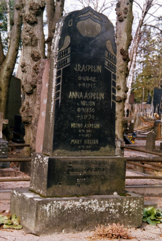  Aspelin Johan Reinhold (Helsingfors, Sandudds gamla begravningsplats 19-14)