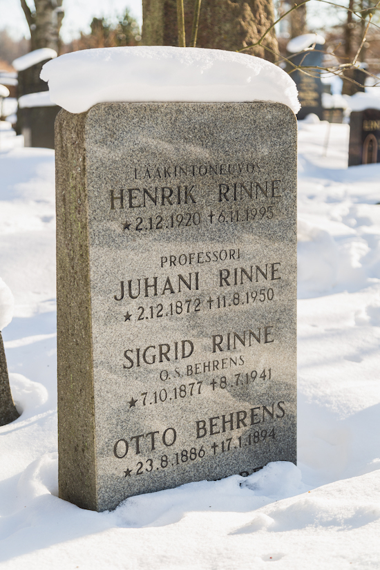 Juhani Rinne (Helsingfors, Sandudds nya begravningsplats 13–6–20)