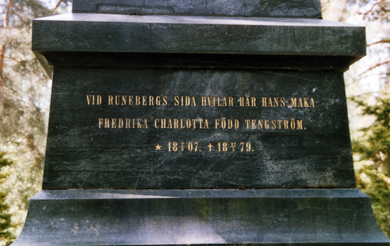 Fredrika Runeberg (Tengström) (Borgå Näse begravningsplats)