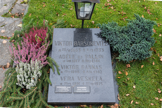 Victor Barsokevitsch (Helsingfors, Sandudds nya begravningsplats 21B–23–)